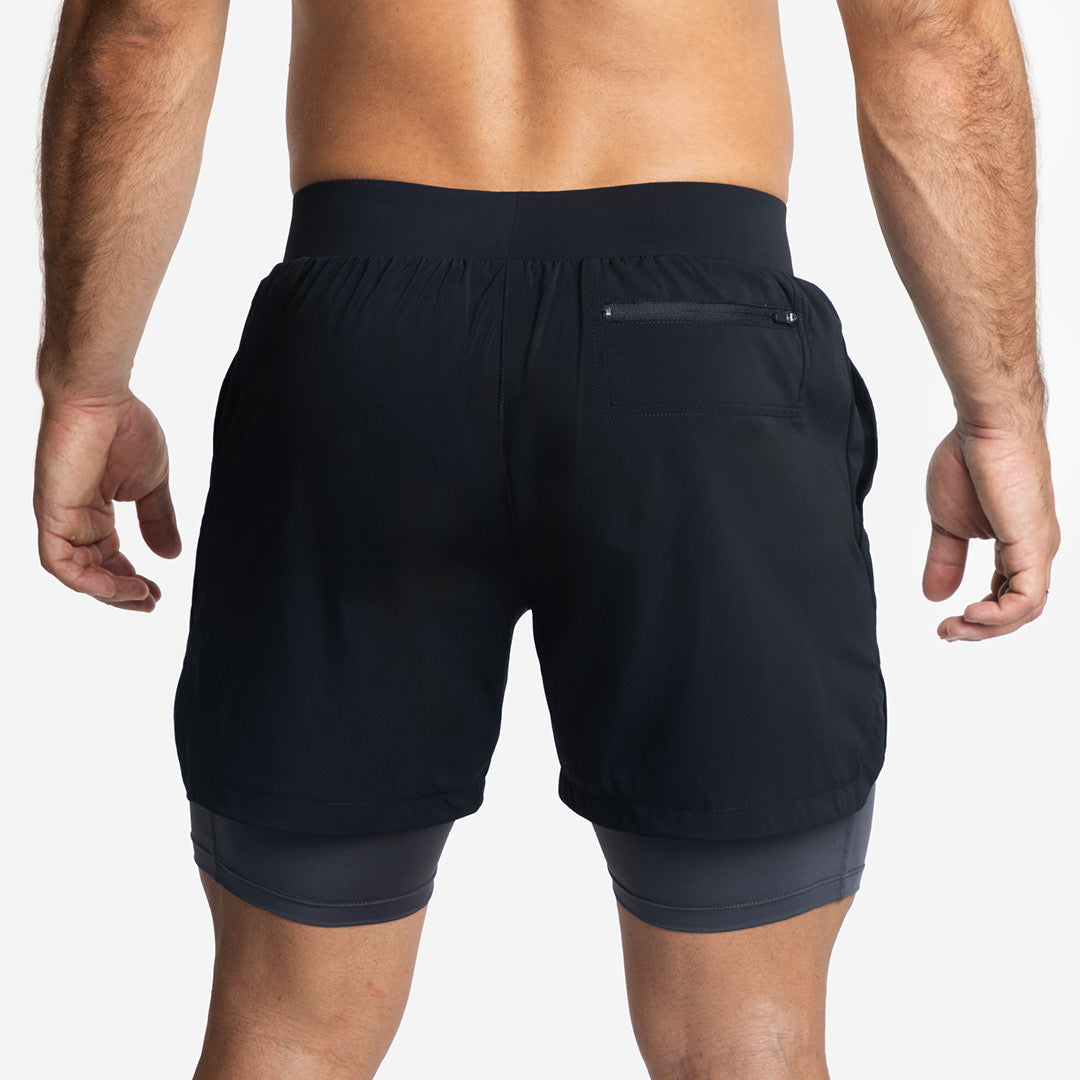 Shorts com malha de compressão 2 em 1 Homem Premium