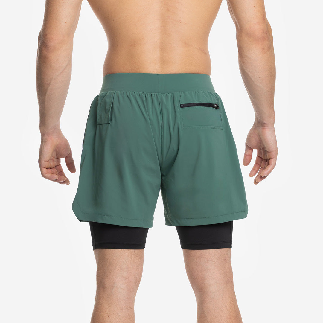 Shorts com malha de compressão 2 em 1 Homem Premium