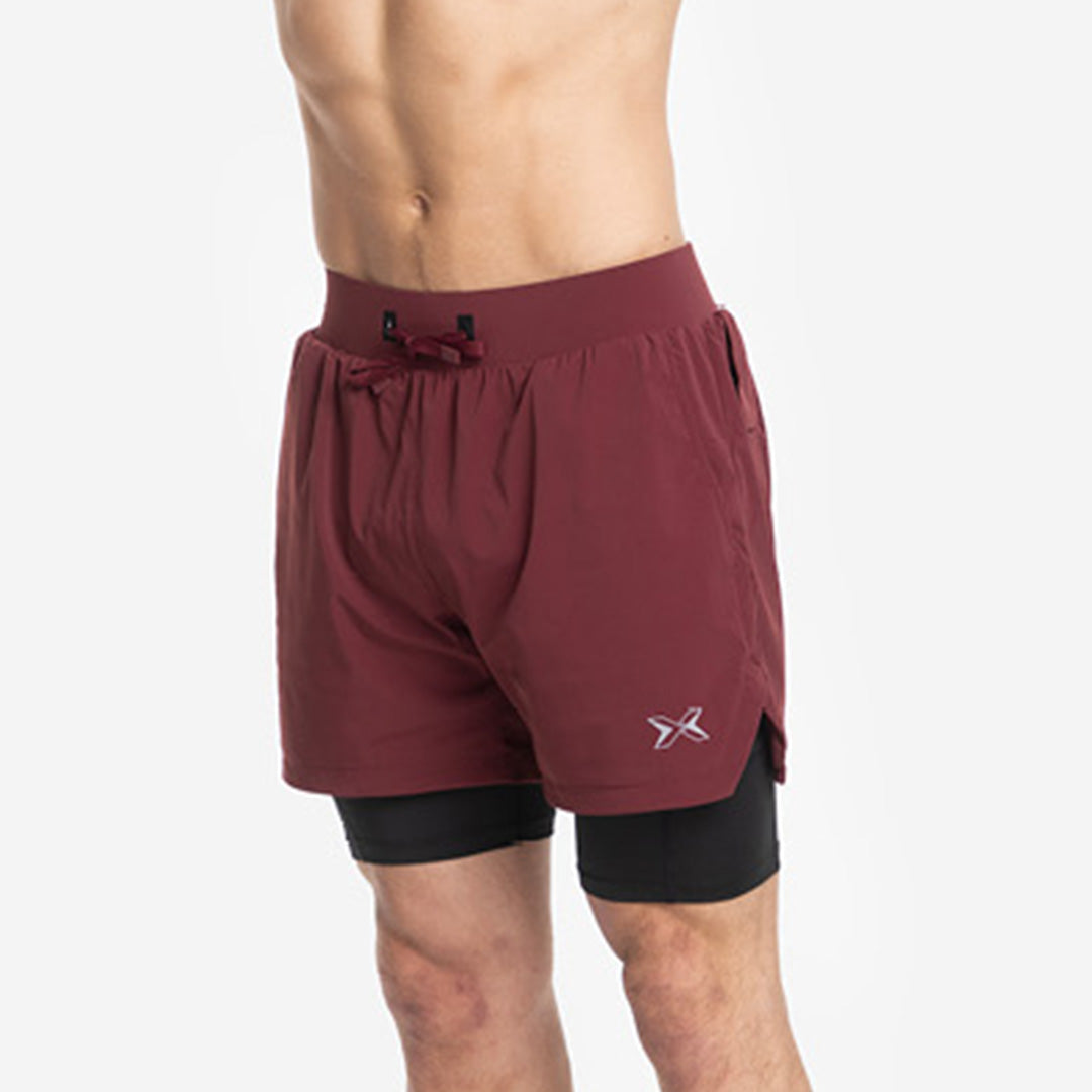 Shorts com malha de compressão 2 em 1 Homem Premium