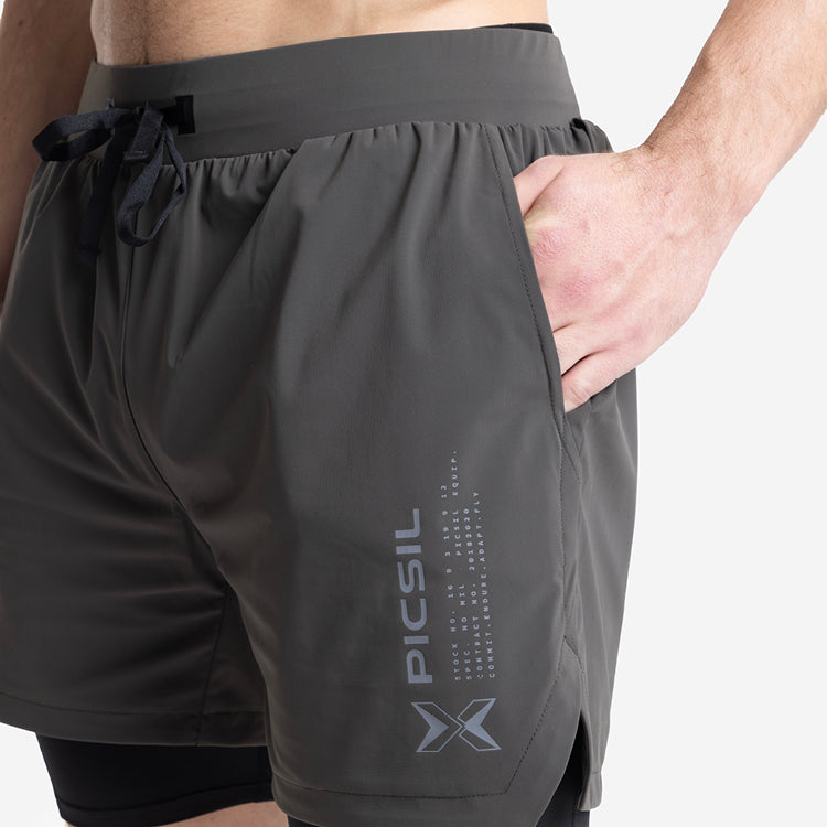 Shorts com malha de compressão 2 em 1 Homem Premium