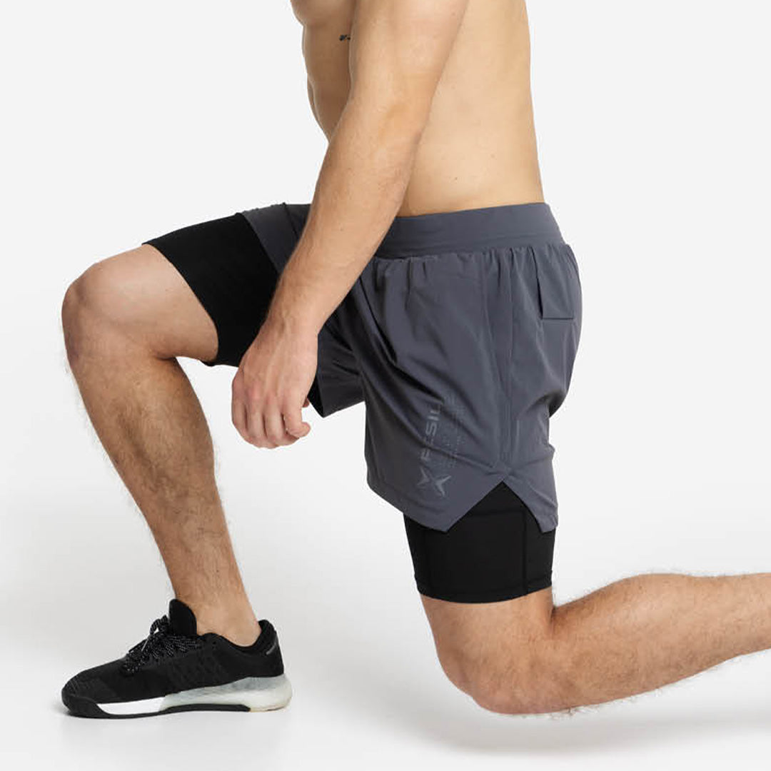 Shorts com malha de compressão 2 em 1 Homem Premium