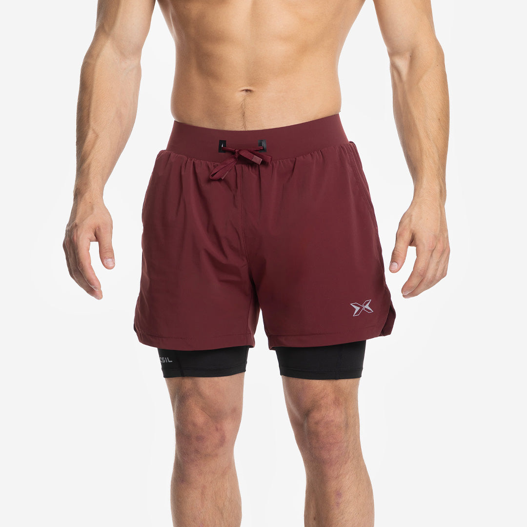 Shorts com malha de compressão 2 em 1 Homem Premium