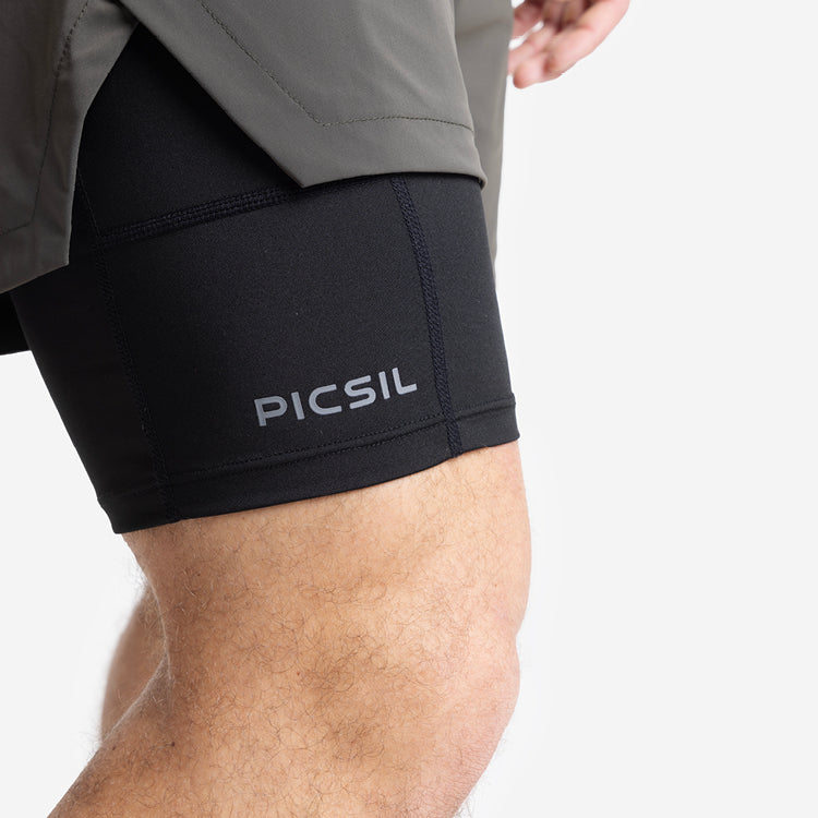 Shorts com malha de compressão 2 em 1 Homem Premium