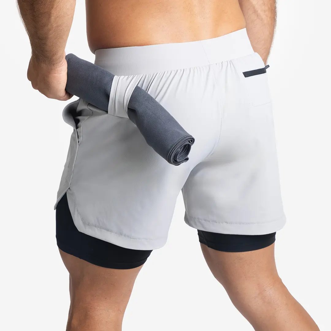 Shorts com malha de compressão 2 em 1 Homem Premium