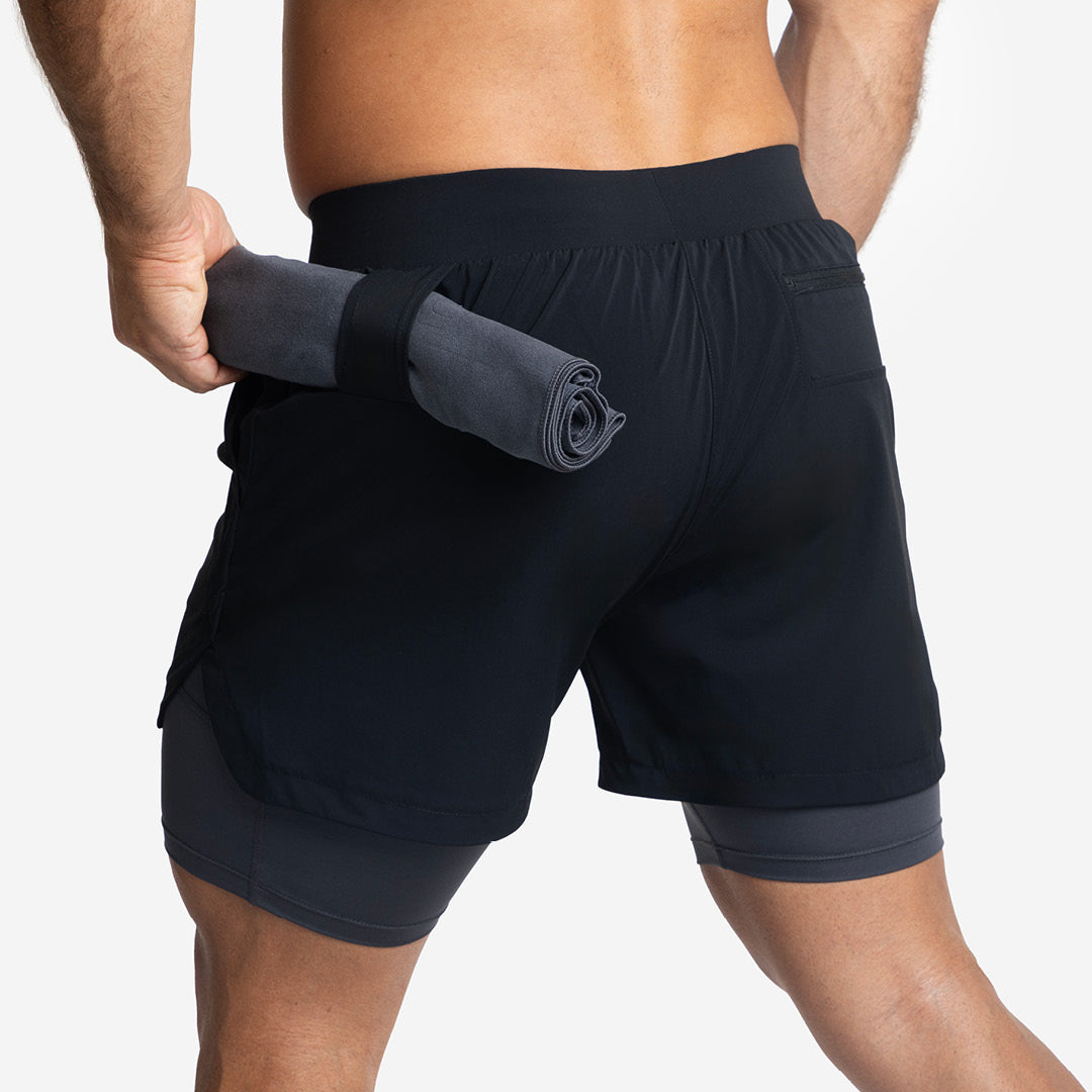 Shorts com malha de compressão 2 em 1 Homem Premium