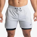Pacote 3 shorts com malha de compressão 2 em 1 homem Premium